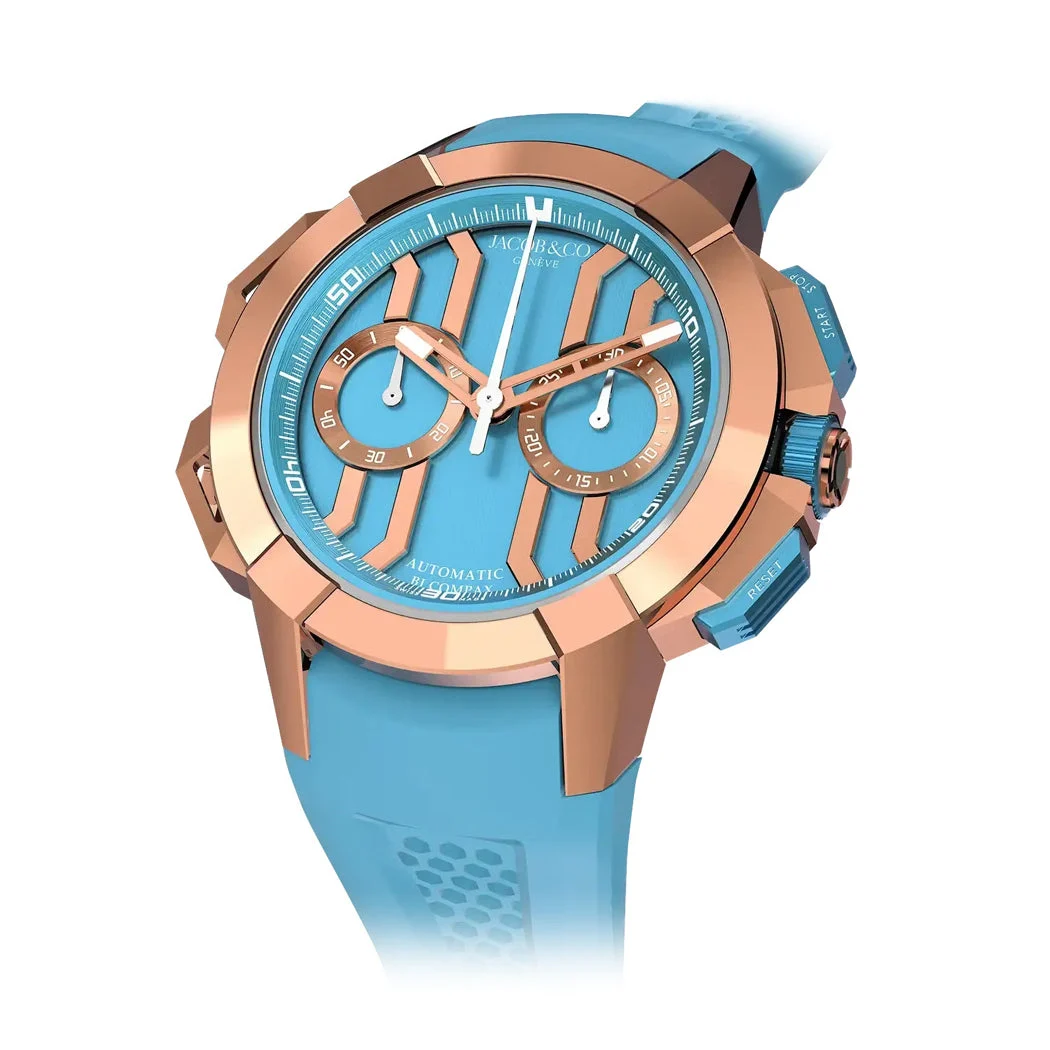 Jacob & Co. Jacob & Co. Epic X Chronograph Rose Gold Light Blue EC430.43.AE.AA.A 44 mm kol saati