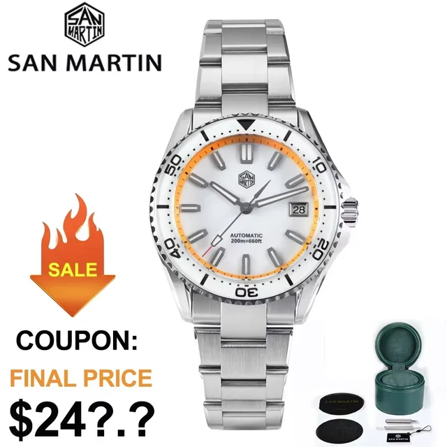 San Martin New 39mm Dive Watch Enamel Dial Full Luminou 2025 New San Martin 39mm Dive Watc