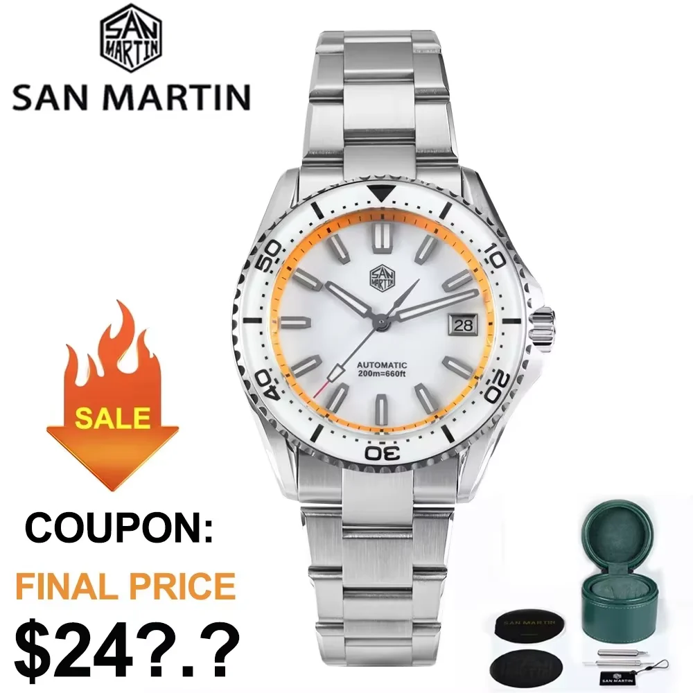 San Martin New 39mm Dive Watch Enamel Dial Full Luminou 2025 New San Martin 39mm Dive Watch Enamel Dial Full Luminou 39 mm kol saati