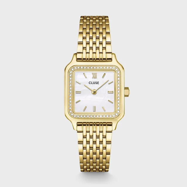 CLUSE Gracieuse Petite Watch Steel, Glass Pearls, White, Gold Colour CW11826 kol saati