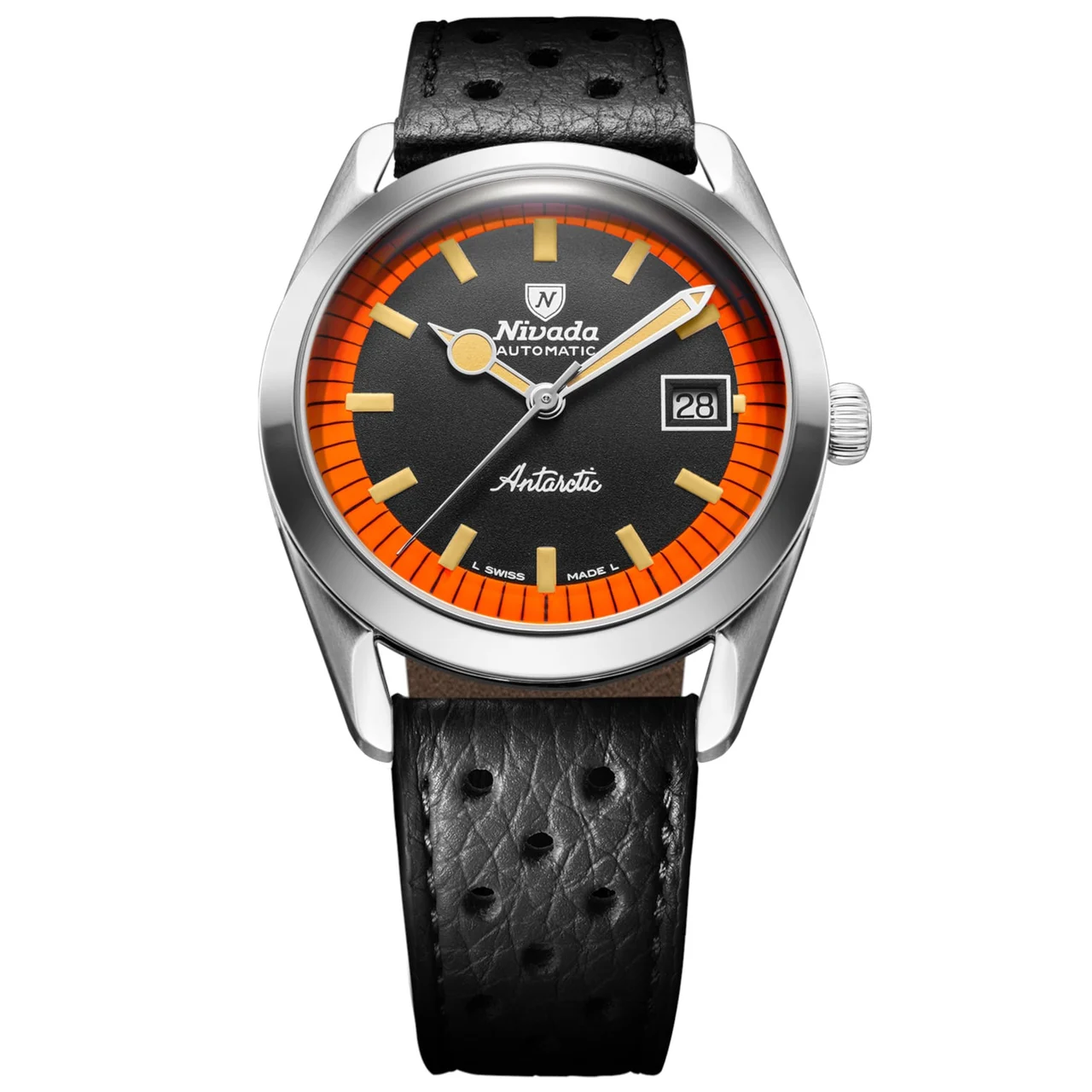 Nivada Grenchen Super Antarctic Black & Orange 32056A10 kol saati