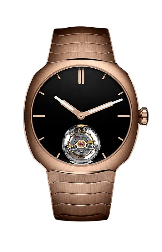 H. Moser & Cie. - Moser & Cie. Armbanduhr Streamliner Tourbillon 750/- Roségol 40 mm kol saati