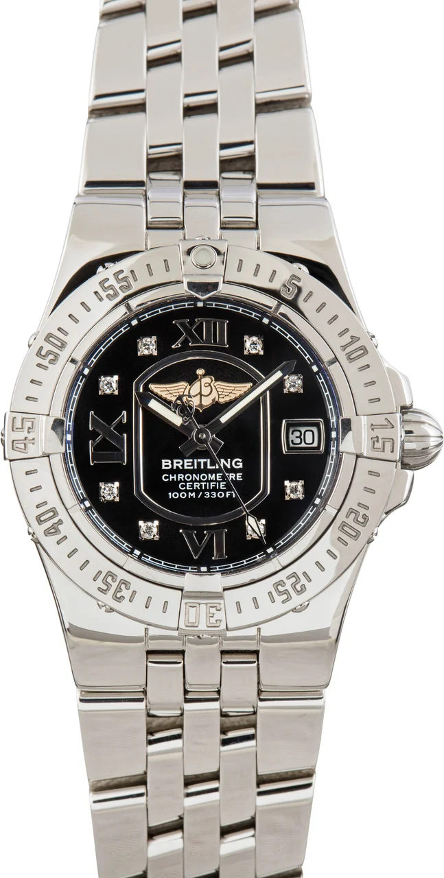 Breitling Starliner Stainless Steel Black Dial A71340 30 mm kol saati