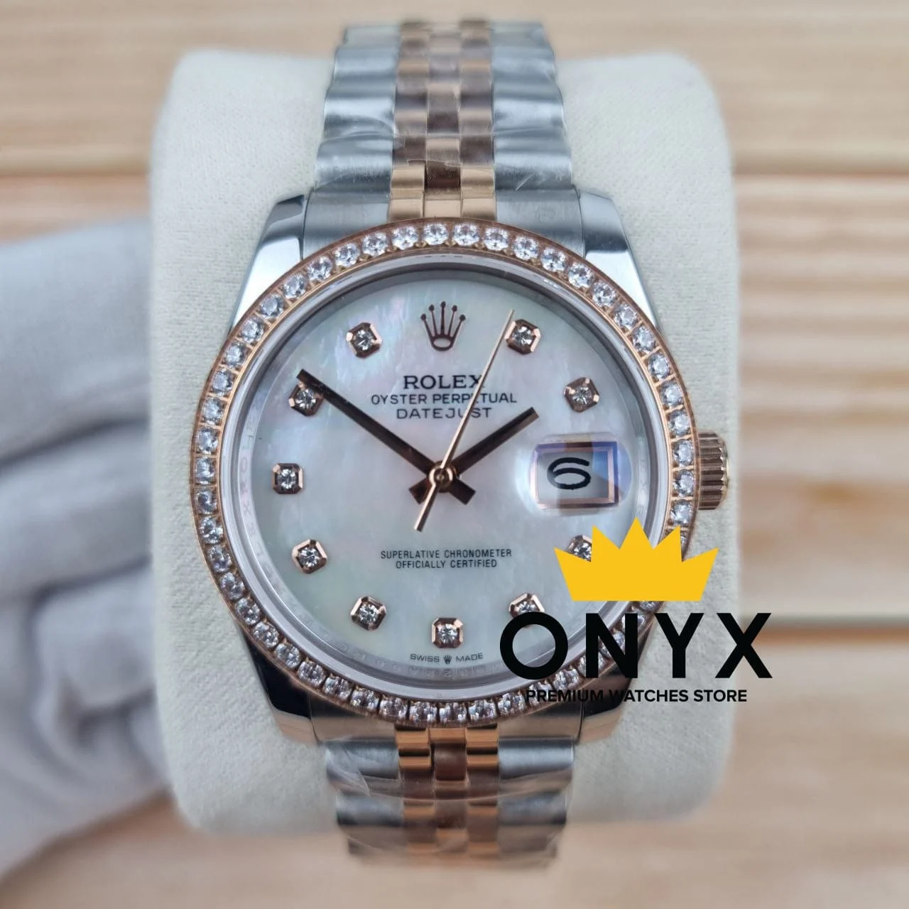 Rolex Date Just half rose gold 36mm, Japanese 2813 movement 36 mm kol saati