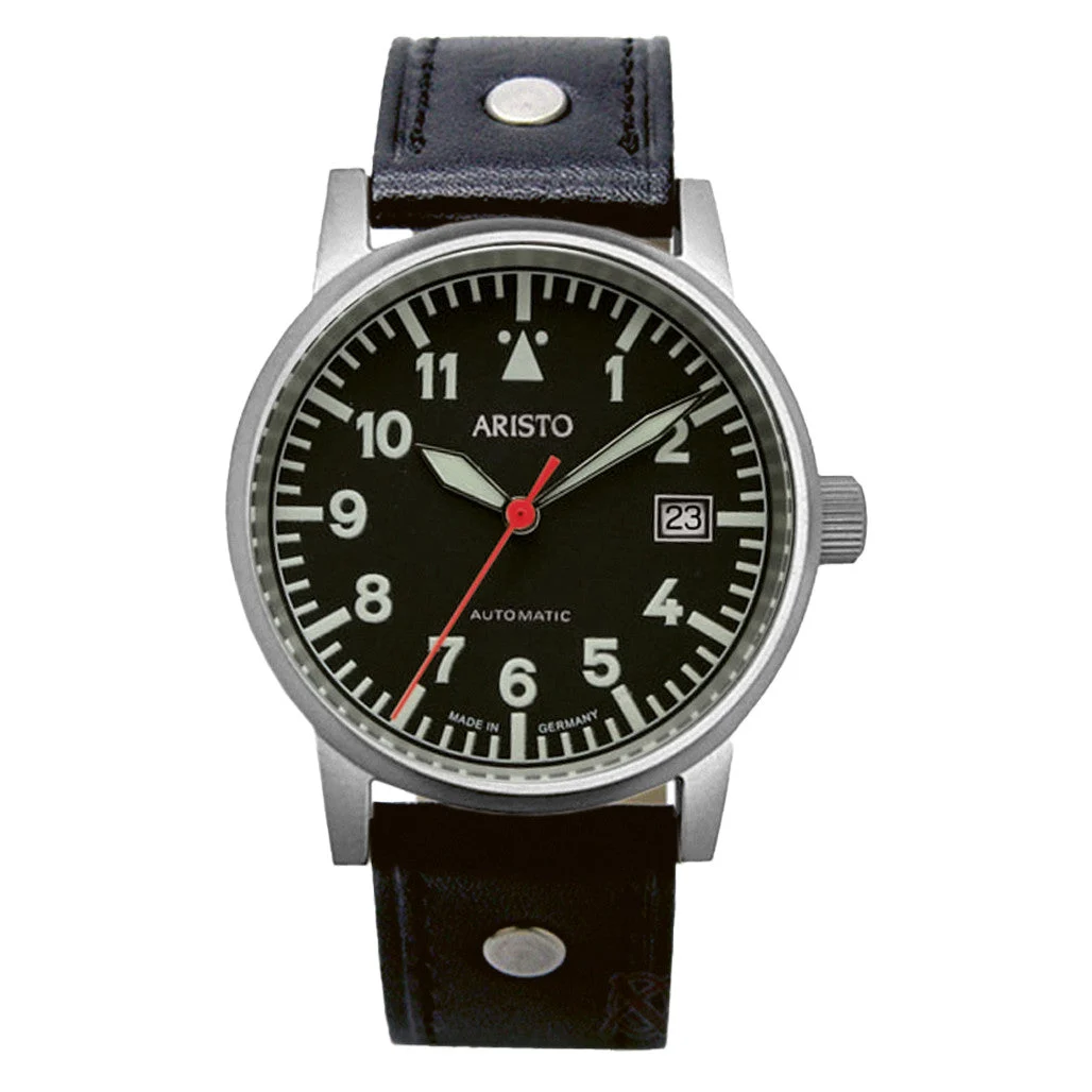 Aristo Swiss Automatic Aviator Watch #3H15N 38.5 mm kol saati