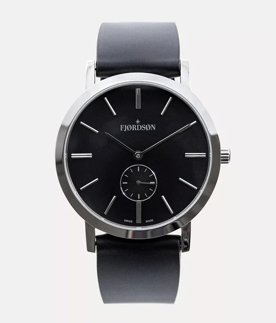 Fjordson #SLIM | Black Dial With Black Rubber Strap - Watch #SLIM | Black Dial With Black