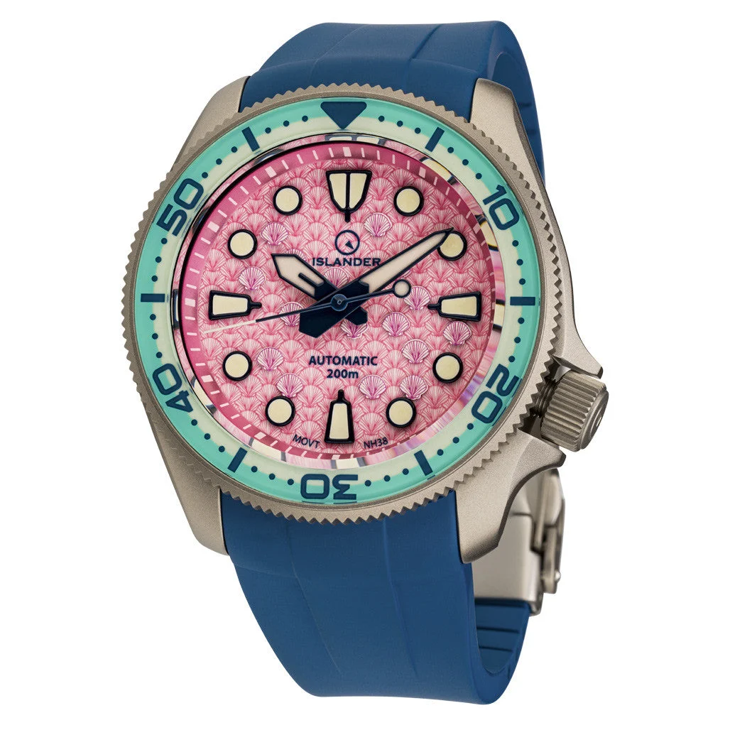 Islander Sands Point Titanium Diver with Pink Shell Dial #ISL-260 kol saati