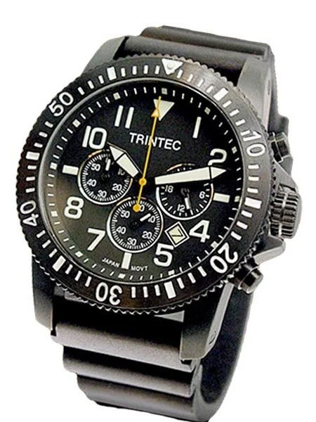 Trintec Chronograph with Black PVD Case and Bezel ZULU-01-CH-B kol saati