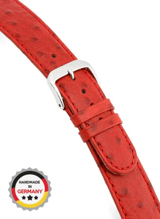 RIOS Grained Leather Durban - Red - Ostrich Grained 4808/RI kol saati