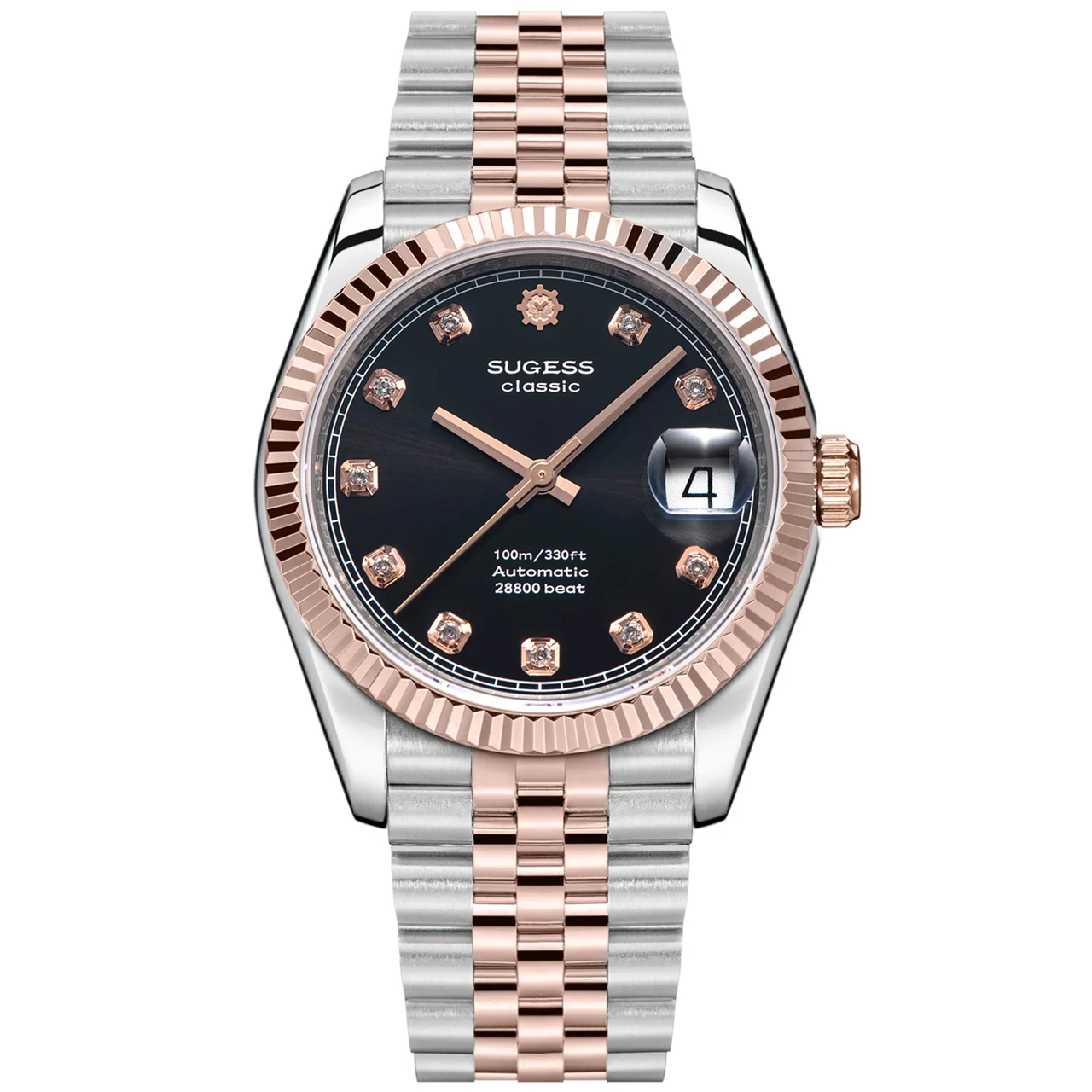 Sugess Sugess 447 玫黑钻 36 mm kol saati