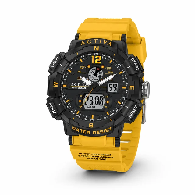Activa Invicta Digital Watch - 53mm. Yellow (ACW8045-004) kol saati