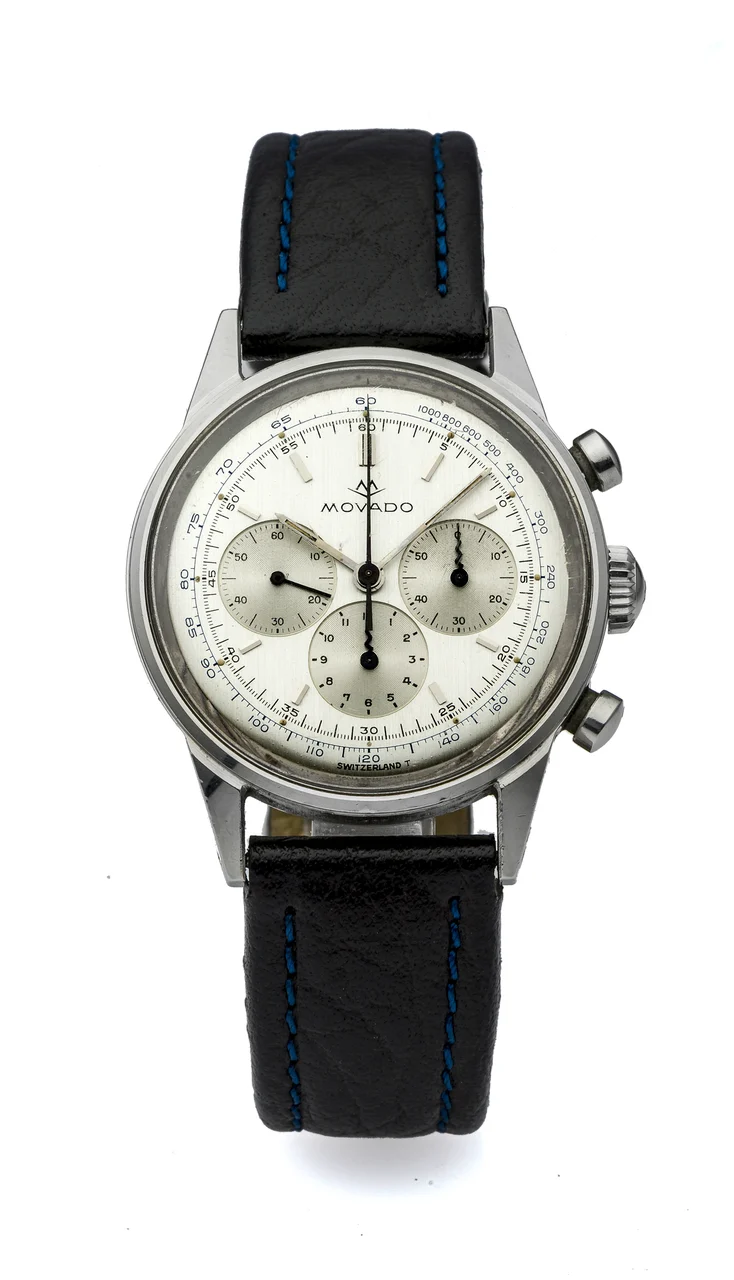 Movado Sub-Sea MOVADO SUB-SEA REF. 19068 CHRONOGRAPH STEEL Very fine, manual-winding, stainless steel wristwatch with chronograph. kol saati