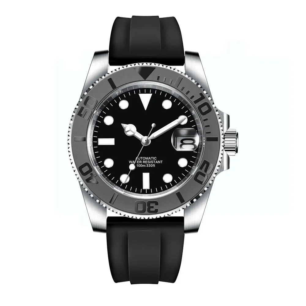 Tandorio Watches Custom Yacht Homage watch NH35 40mm Brushed Ceremic Bezel Sapphire Corgeut CG3002B 14:200000080#nologo No.1;5:57036539#NH35-Solidback 40 mm kol saati