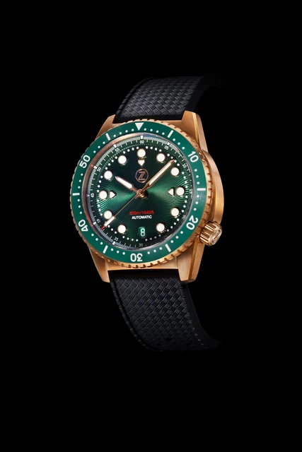 Zelos Mako V2 500m Diver Bronze Emerald Green kol saati
