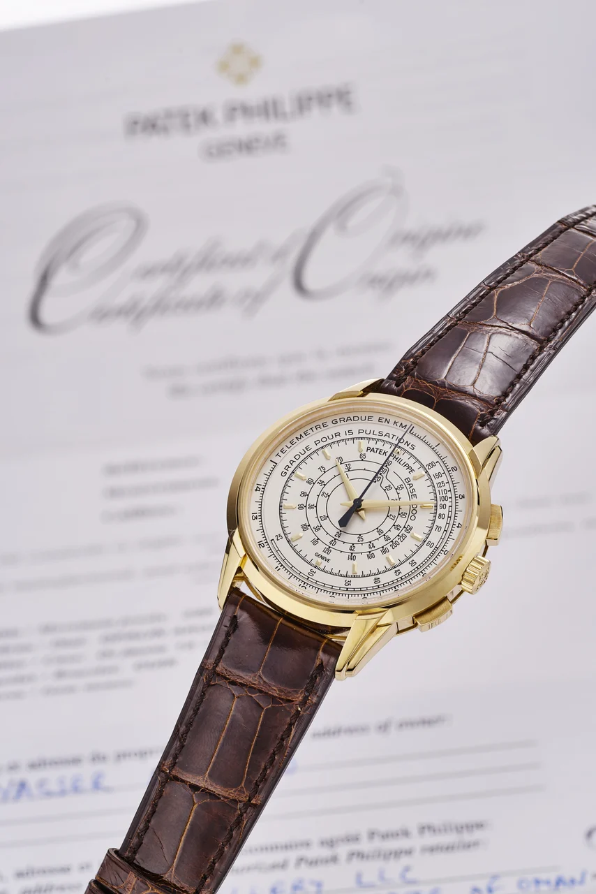 Patek Philippe PATEK PHILIPPE REF. 5975J 175 ANNIVERSARY MULTI-SCALE CHRONOGRAPH AUTOMATIC IN18K YELLOW GOLD (400 PIECES) kol saati
