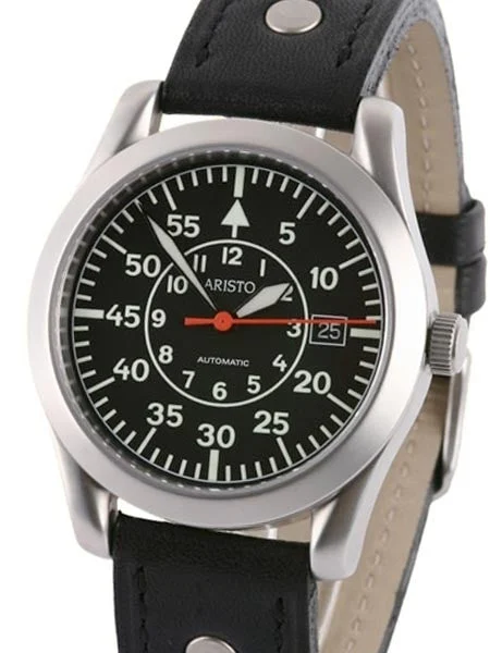 Aristo Swiss Automatic Pilot's Watch with a Sapphire Crystal 3H33-3 kol saati