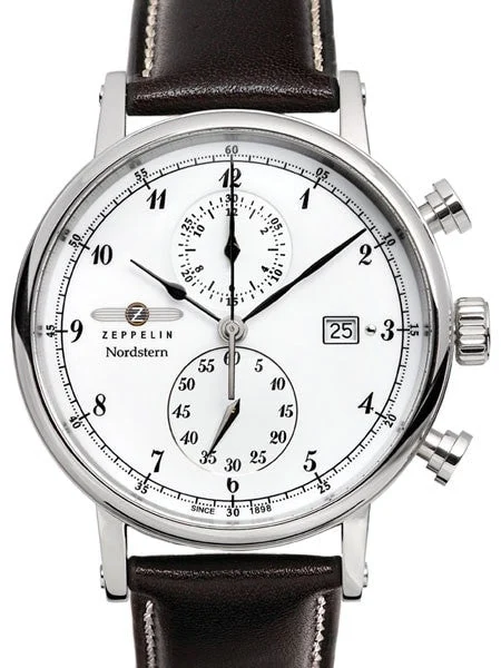 Graf Zeppelin Nordstern Series Two-Eye Swiss Quartz Chronograph #7578-1 41 mm kol saati
