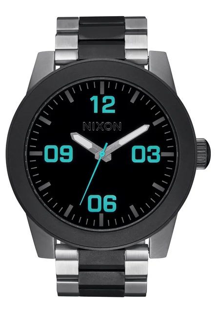 Nixon US Corporal Stainless Steel - Silver / Gunmetal A346-5146-00 kol saati