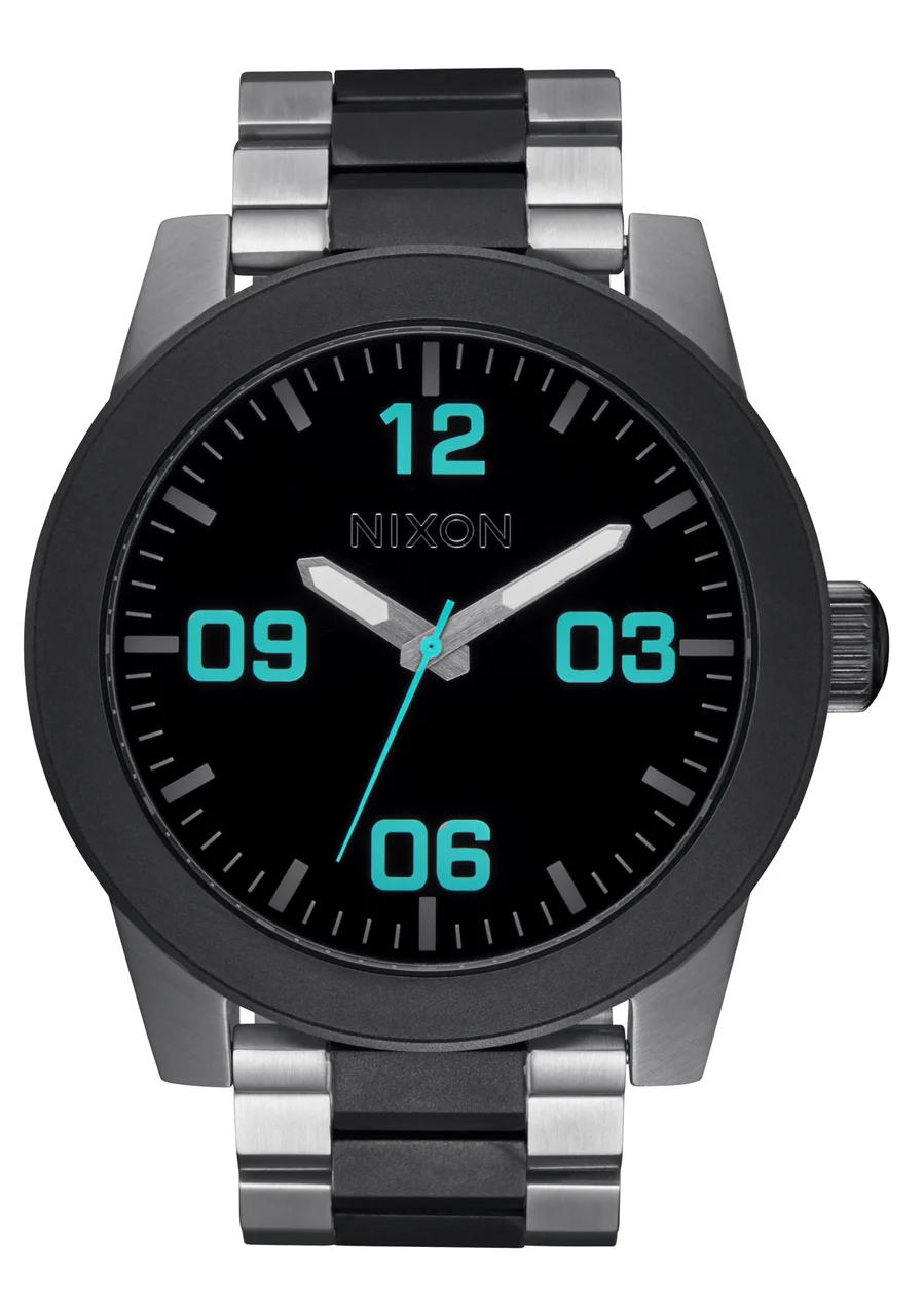 Nixon US Corporal Stainless Steel - Silver / Gunmetal A346-5146-00 48 mm kol saati
