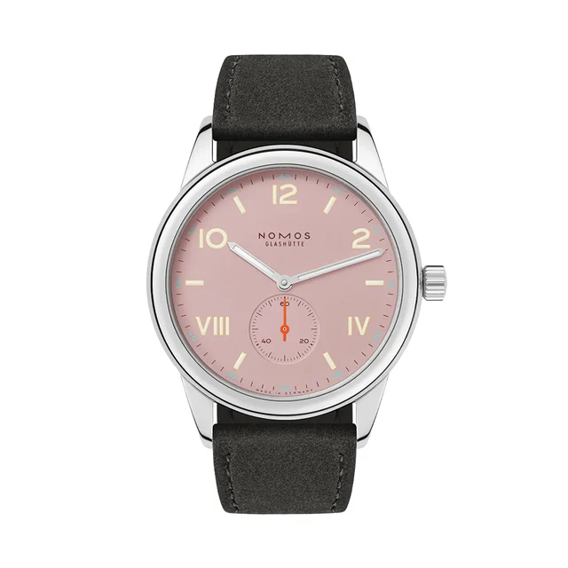 NOMOS Glashütte Club Campus Steel Back 38.5mm - Rose on Leather Strap 720 kol saati