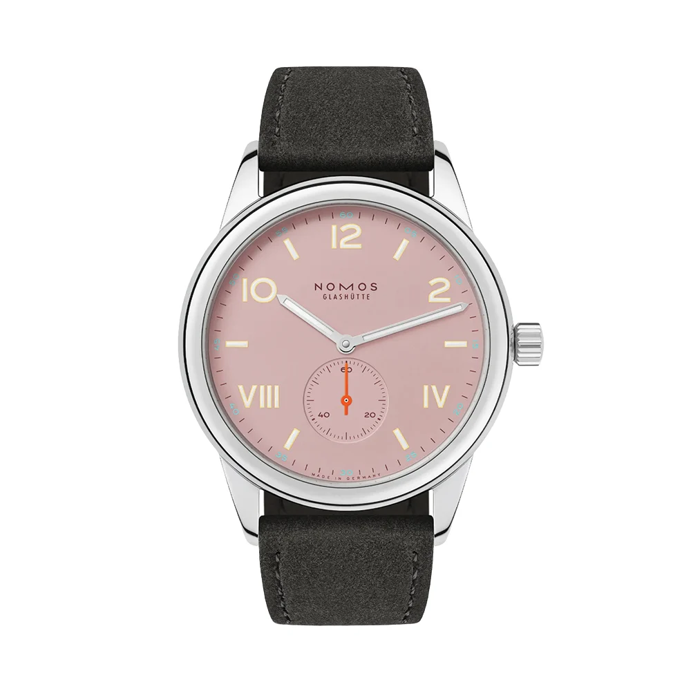 NOMOS Glashütte Club Campus Steel Back 38.5mm - Rose on Leather Strap 720 38.5 mm kol saati