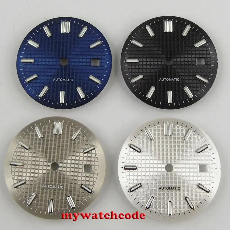 Tandorio Sterile Grid Black Watch Dial fit E TA 2824 2836 DG mingzhu 2813 8215 821a 8205 movement Replacement Parts 14:173#black dial 31 mm kol saati