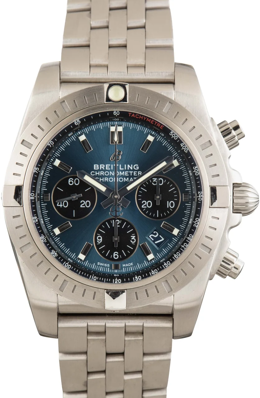 Breitling Chronomat Chronograph 44 Blue Dial AB0115101C1A1 44 mm kol saati