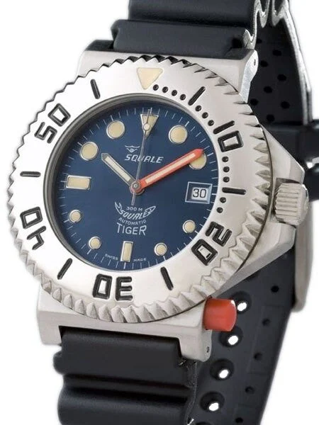 Squale Vintage Swiss Automatic Dive watch with Locking Bezel #Tiger-064-BLU kol saati
