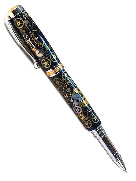 Pen Artisan Crafted Collectable made with a Breitling dial and assorted gears, cogs, screws and bridges #WPP301RB kol saati