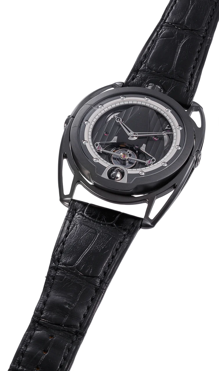 De Bethune Bethune REF. DB28Z, SEMI-SKELETONISED WRISTWATCH IN BLACK MATTE ZIRCONIUM kol saati