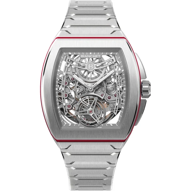 Bianchet Flying Tourbillon Ultrafino Skeleton Titanium Red UFFTSKTNRD kol saati