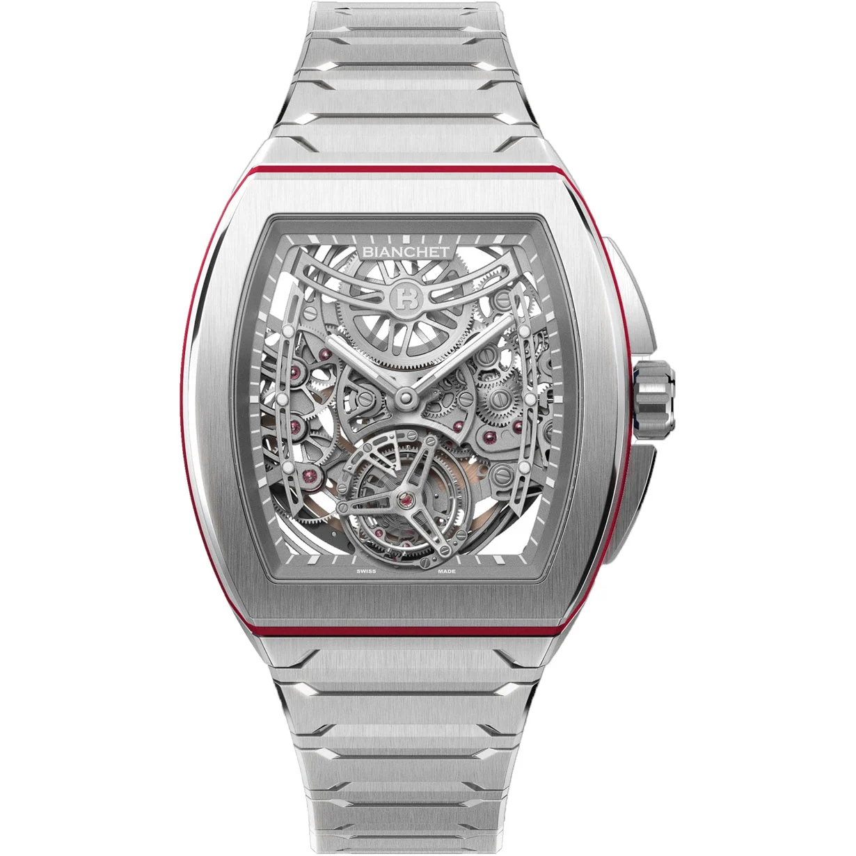 Bianchet Flying Tourbillon Ultrafino Skeleton Titanium Red UFFTSKTNRD kol saati