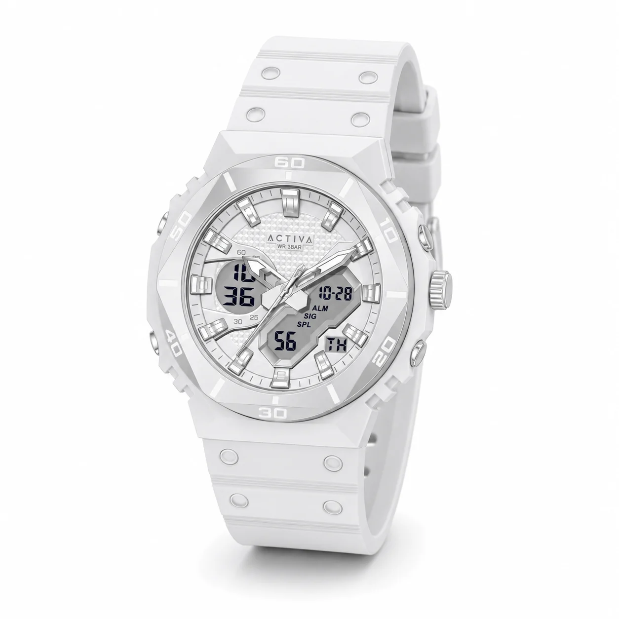 Activa Exon X Invicta Digital Watch - 48mm. White (ACW8120-002) 48 mm kol saati