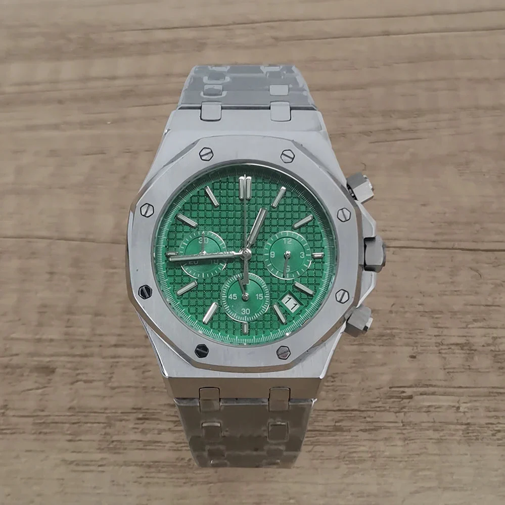 Tandorio Watches Quartz Royal Oak Octagon chronograph watch 41mm Japanese VK63 movement Sapphire 3ATM 1005010154123596-A1 41 mm kol saati