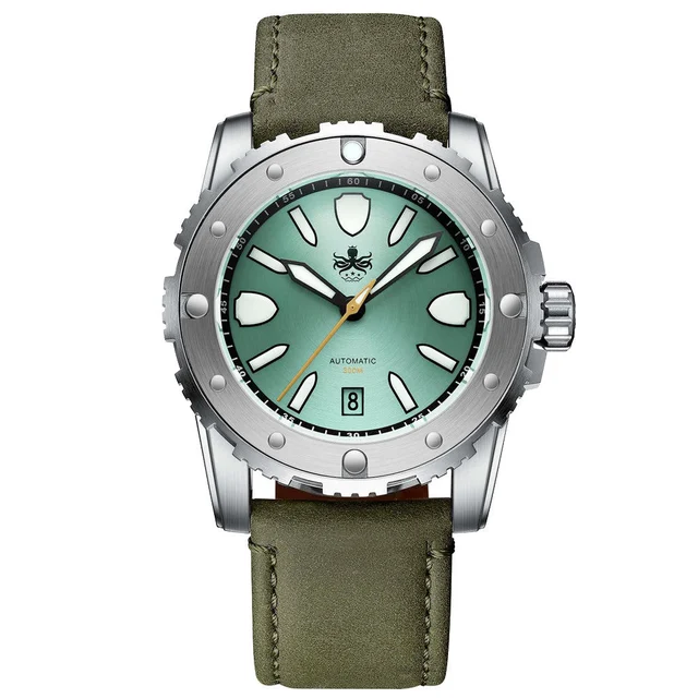 Phoibos Great Wall Limited Edition Automatic Dive Watch with Green Dial #PY045A kol saati