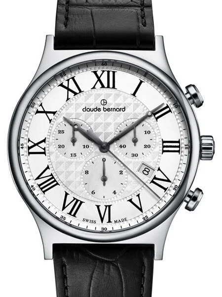 Claude Bernard Swiss Chronograph Dress Watch with Sapphire Crystal #10217-3-AR 42 mm kol saati