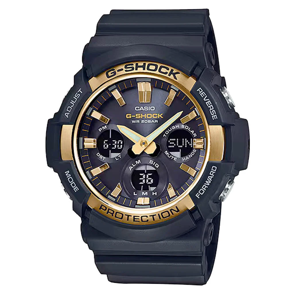 Casio G-Shock GAS-100 Series in Black and Gold #GAS100G-1A kol saati