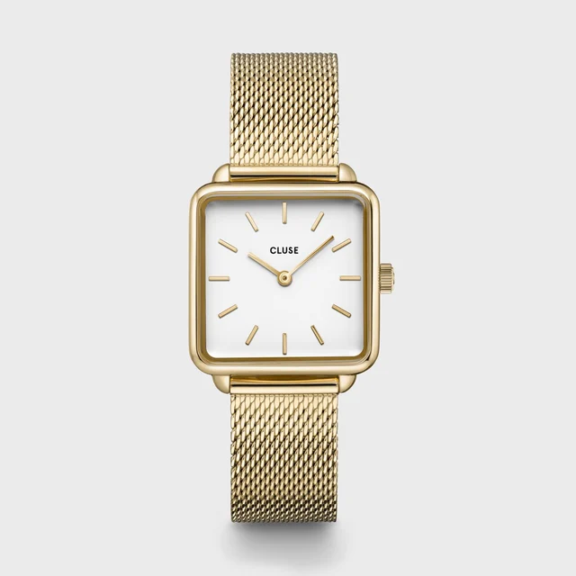 CLUSE Tétragone Watch Mesh, White, Gold Colour CW0101207002 kol saati