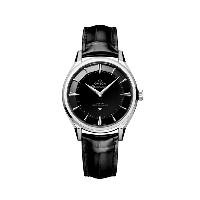 OMEGA Constellation Observatory 39.4mm - Black on Leather Strap O14013392101001 kol saati
