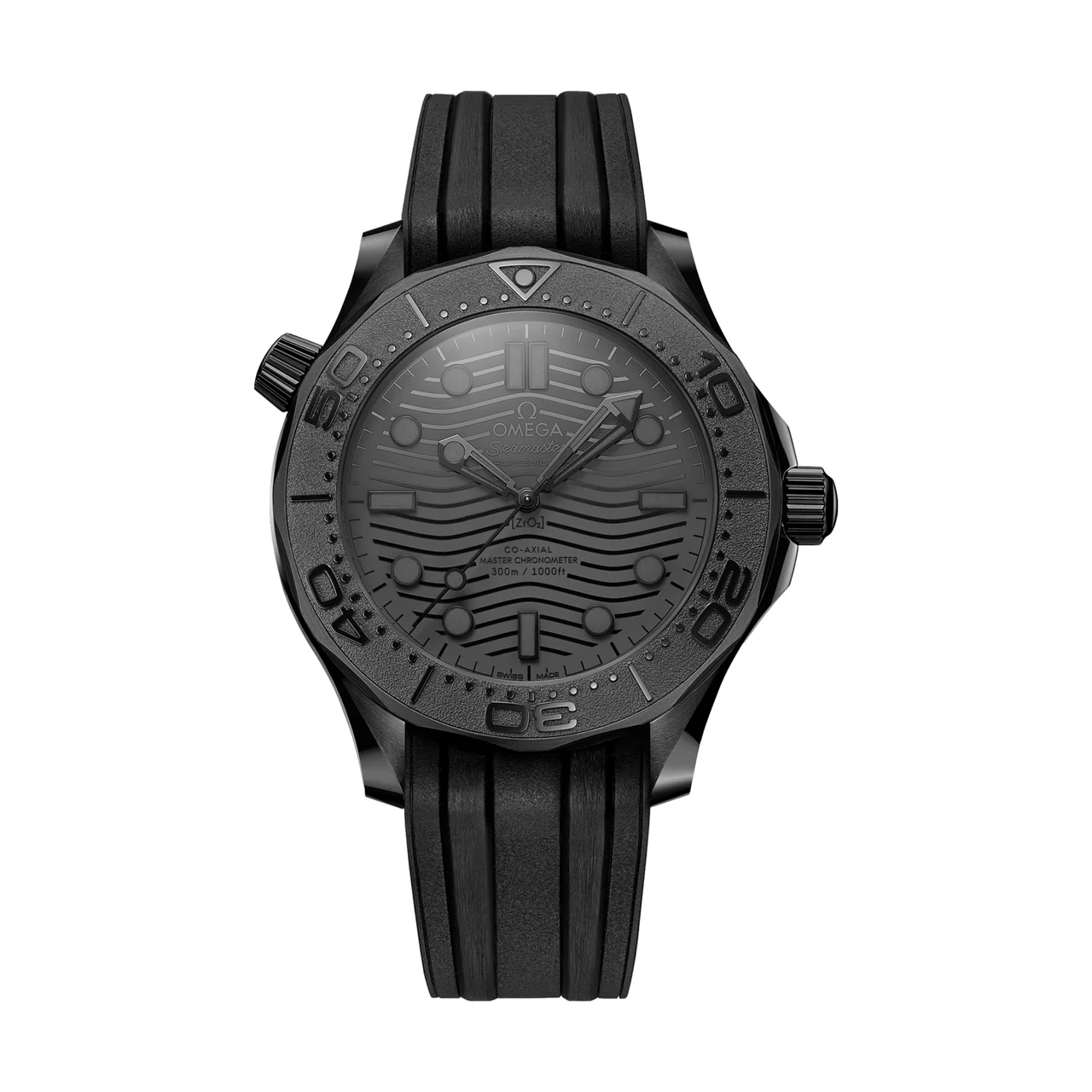 OMEGA Seamaster Diver 300M Ceramic 43.5mm - Black on Rubber Strap O21092442001003 43.5 mm kol saati