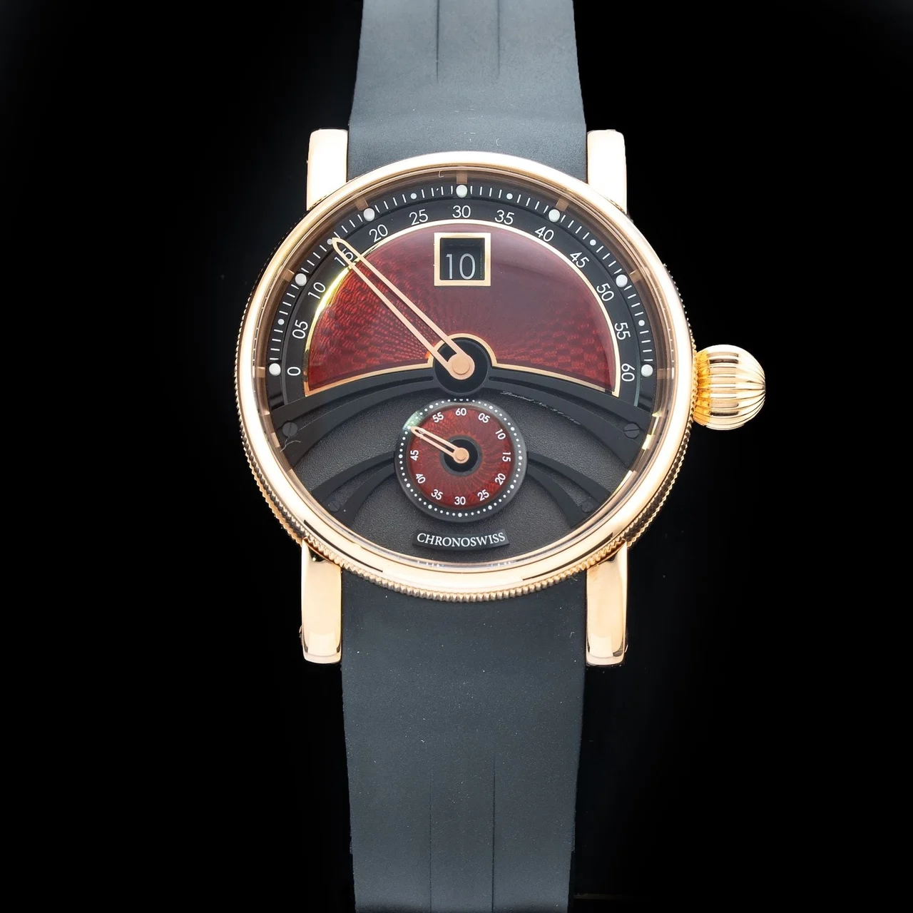 ChronoSwiss Delphis Dracula 210009N35240 42 mm kol saati