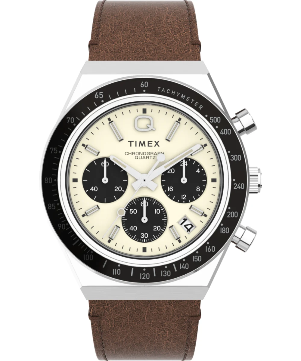 Timex Chronograph 40mm Leather Strap Watch TW2V42800ZV 40 mm kol saati