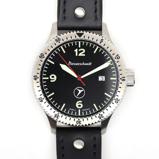 Messerschmitt Swiss Quartz Aviator Watch with Rotating Bezel #ME-98152LB ME98152LB kol saa