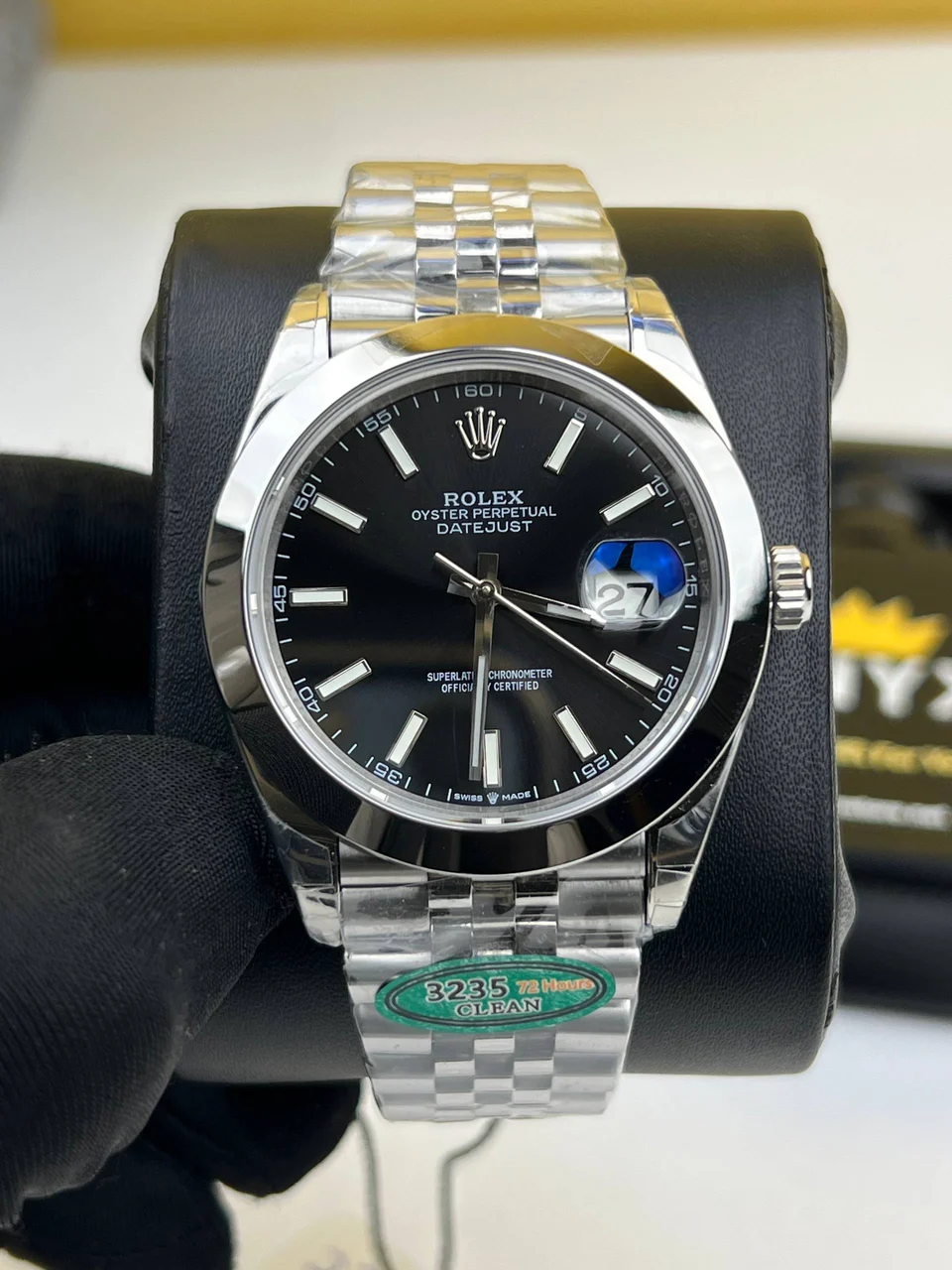 Rolex Date just Black Dial – Swiss 3235 movement 41 mm kol saati