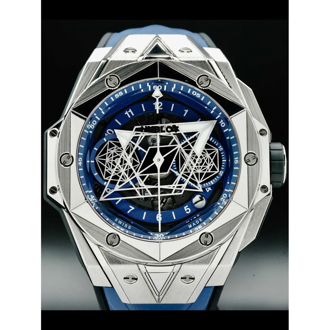 Hublot Big Bang Unico Sang Bleu II Titanium Blue 418.NX.5107.RX.MXM20 210000034561 45 mm kol saati