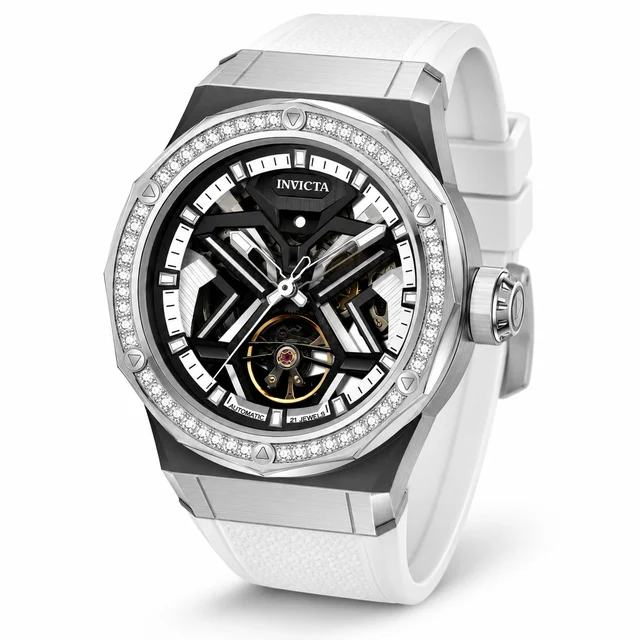 Invicta Objet D Art Diamond Automatic Watch - 45mm, White with Interchangeable Strap (7013