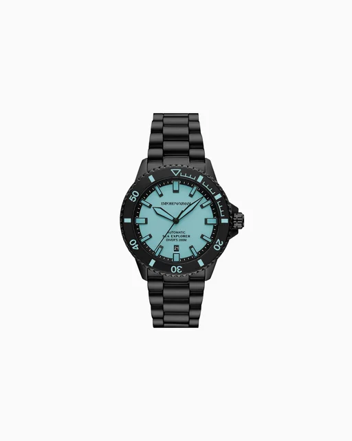Emporio Armani Sea Explorer Automatic Black Stainless Steel Watch AR60084 kol saati