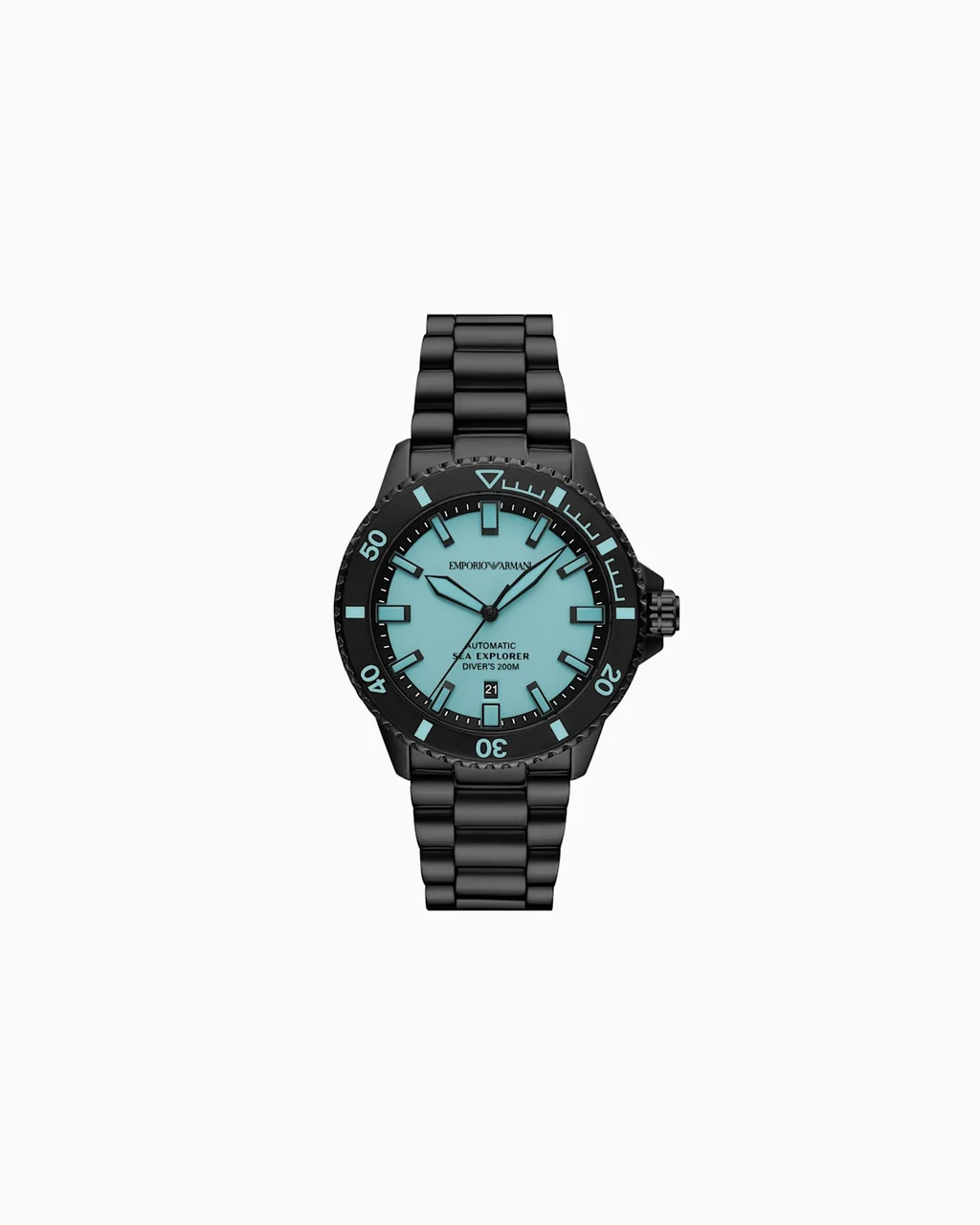 Emporio Armani Sea Explorer Automatic Black Stainless Steel Watch AR60084 42.5 mm kol saati