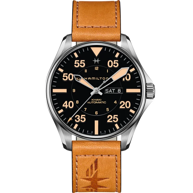 Hamilton Khaki Aviation Pilot Day Date Auto H64725531 kol saati