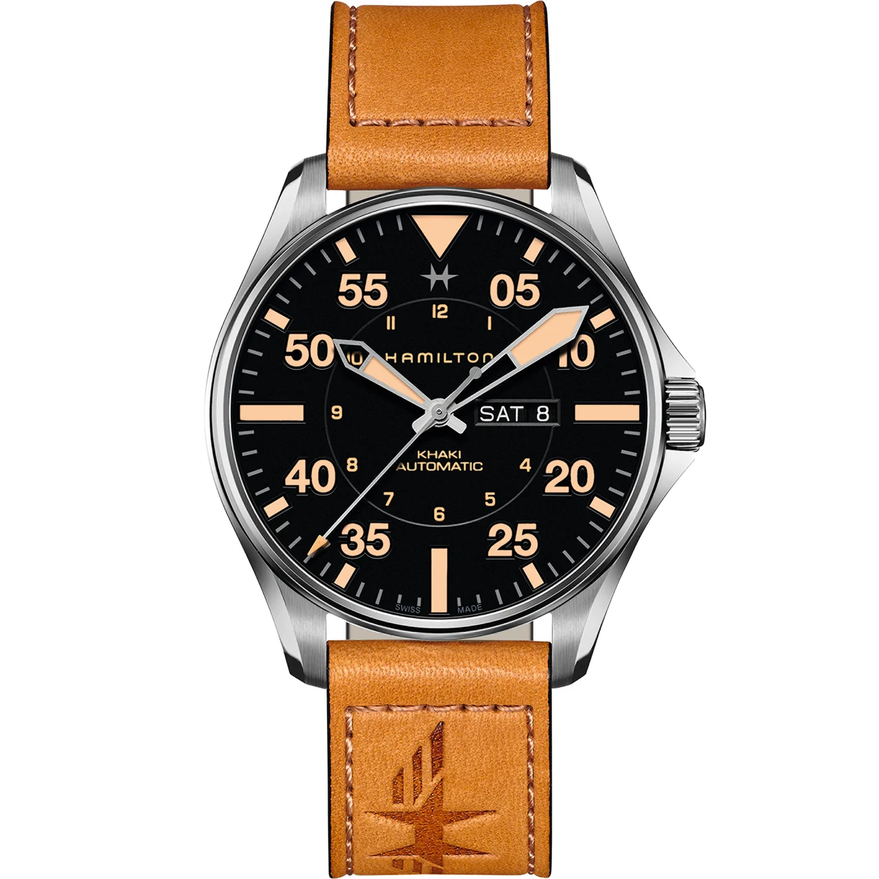 Hamilton Khaki Aviation Pilot Day Date Auto H64725531 46 mm kol saati